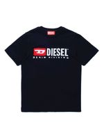 Diesel Kids t-shirt en coton à effet usé - Noir