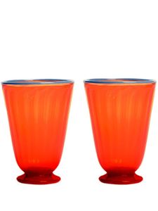 La DoubleJ lot de 2 verres Rainbow Murano - Orange