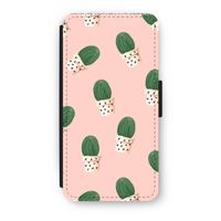 Cactusprint roze: iPhone 8 Plus Flip Hoesje - thumbnail