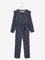 Gebloemde meisjesjumpsuit inkt met print - thumbnail