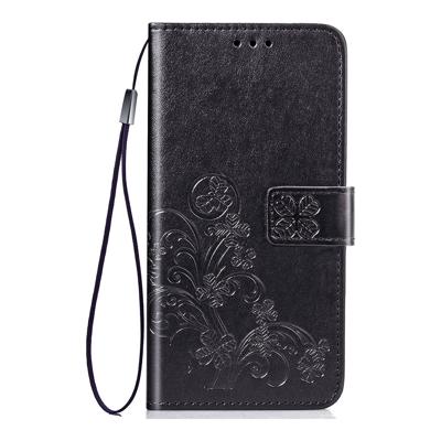 Shop4 - Samsung Galaxy A70 Hoesje - Wallet Case Bloemen Patroon Zwart