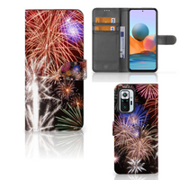 Xiaomi Redmi Note 10 Pro Wallet Case met Pasjes Vuurwerk - thumbnail