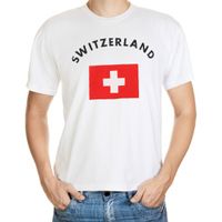 Wit t-shirt Zwitserland heren - thumbnail