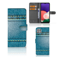 Samsung Galaxy A22 5G Wallet Case met Pasjes Jeans - thumbnail