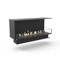 Montreal 1000 - open voor- en 1 zijkant\n- Decoflame \n- Kleur: Zwart  \n- Afmeting: 100 cm x 40 cm x 30 cm