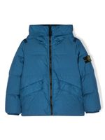 Stone Island Junior gilet matelassé à patch logo - Bleu - thumbnail