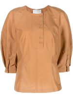 3.1 Phillip Lim blouse en popeline à manches bouffantes - Marron