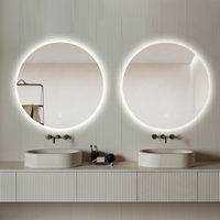 Set van 2 Saniclear Circle ronde spiegels met LED-verlichting 80cm incl. spiegelverwarming