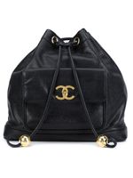 CHANEL Pre-Owned sac à dos à lien de resserrage - Noir