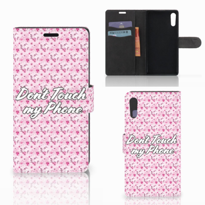 Sony Xperia XZ | Sony Xperia XZs Portemonnee Hoesje Flowers Pink DTMP Sony Xperia XZ | Sony Xperia XZs Portemonnee Hoesje Flowers Pink DTMP