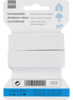 HEMA Band Elastiek (wit) HEMA Band Elastiek (wit)