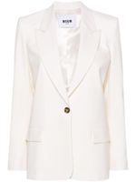 MSGM blazer en crêpe à simple boutonnage - Blanc