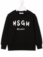 MSGM Kids sweat à logo imprimé - Noir - thumbnail