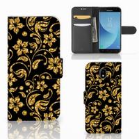 Samsung Galaxy J5 2017 Hoesje Gouden Bloemen