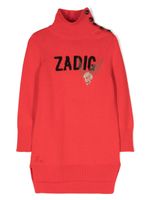 Zadig & Voltaire Kids robe en maille à col montant - Rouge