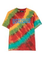 DSQUARED2 KIDS t-shirt tie-dye à logo imprimé - Rouge