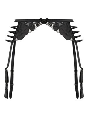 Fleur Du Mal Zijden jarretelgordel - Zwart