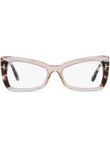 TOM FORD Eyewear lunettes de vue rectangulaires à design bicolore - Marron