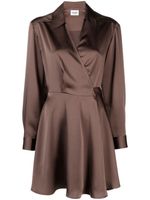 Claudie Pierlot robe évasée à fini satiné - Marron