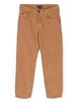 Emporio Armani Kids Mid waist broek met toelopende pijpen - Bruin