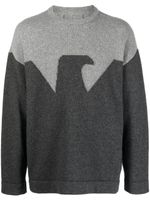 Emporio Armani pull en maille à design bicolore - Gris