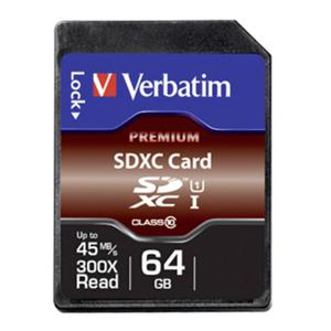 Verbatim Premium SDXC-kaart 64 GB Class 10, UHS-I