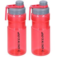 2x Bidon/drinkfles transparant rood 1100 ml - thumbnail