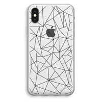 Geometrische lijnen zwart: iPhone X Transparant Hoesje