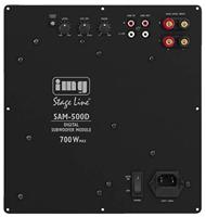 MONACOR SAM-500D subwoofer actieve module met 500 W en variabele low pass, woofer met high-level ingangen, geïntegreerde basverhoging en zeer hoge vermogensreserves, zwart 32.0800