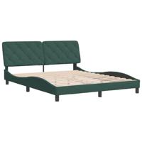 vidaXL Bedframe zonder matras fluweel donkergroen 160x200 cm, bed, bed ombouw, eenpersoonsbed, bedbodem, slaapkamermeubel, 1 persoonsbed, logeerbed