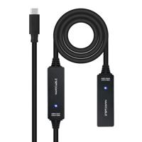 NANOCABLE 10.01.1312 verlengkabel USB 3.2 met versterker type C/M-C/H, 10 m, zwart