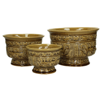 Wants&Needs Accessoires Bloempot Fijn Aardewerk Bruin 26.7 X 26.7 X 19 S/3