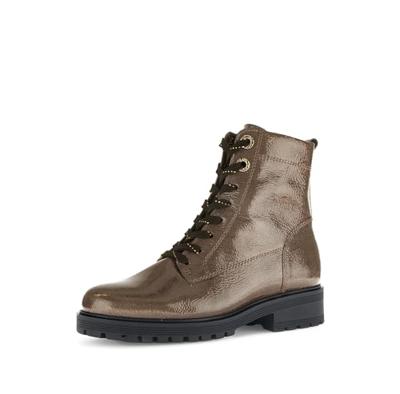 Gabor Enkellaarzen met veters, comfortabel extra breed (H), Cacao 81, 38 EU Breed