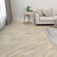 vidaXL Vloerplanken zelfklevend 55 st 5,11 m² PVC gestreept beige