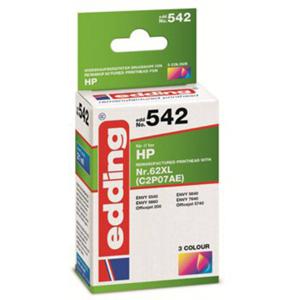 Edding Inktcartridge vervangt HP 62XL, C2P07AE Compatibel Cyaan, Magenta, Geel EDD-542 18-542