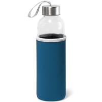 Sport waterfles/drinkfles - met softshell beschermhoes blauw - 520 ml - Sportfles - Bidon