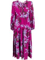 DVF Diane von Furstenberg robe mi-longue Dominique à fleurs - Violet