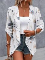 Shawl Collar Casual Loose Plain Jacket - thumbnail