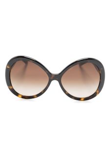 Dolce & Gabbana Eyewear lunettes de soleil oversize à effet écailles de tortue - Marron