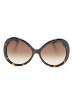 Dolce & Gabbana Eyewear lunettes de soleil oversize à effet écailles de tortue - Marron - thumbnail