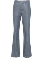 Zadig&Voltaire pantalon droit en cuir à effet froissé - Bleu - thumbnail