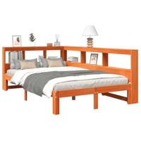 vidaXL Bed met boekenkast zonder matras grenenhout wasbruin 120x200 cm