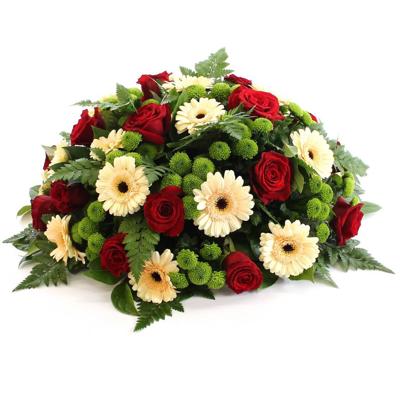 Rouwbiedermeier rode Rozen zalm Germini Rouwbiedermeier rode Rozen zalm Germini