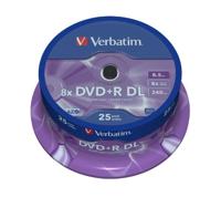 Verbatim DVD + R Double Layer 8,5 GB - 8x brandsnelheid, AZO-technologie, krasbescherming, 25 Pack Spindle