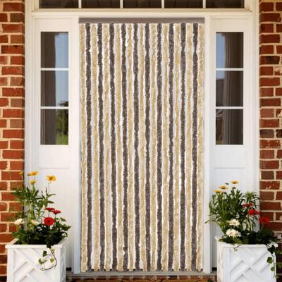 VidaXL Vliegengordijn 90x200 cm chenille donkerbruin en beige VidaXL Vliegengordijn 90x200 cm chenille donkerbruin en beige