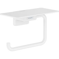 Hansgrohe Addstoris closetrolhouder met planchet mat wit 41772700