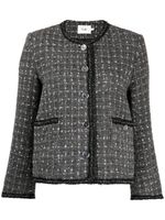 b+ab veste en tweed à carreaux - Gris