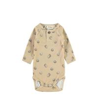 LIL' ATELIER BABY slim fit newborn baby romper Geo beige