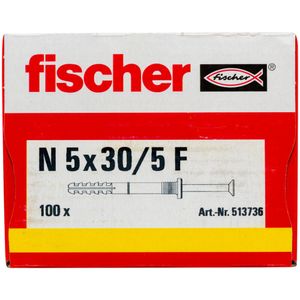 Fischer 513736 schroefanker & muurplug 100 stuk(s) Schroef- & muurplugset 30 mm