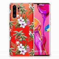 Huawei P30 Pro TPU Hoesje Flamingo Palms - thumbnail